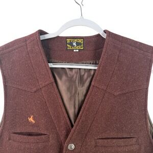 Wyoming Traders Vest Mens XL Brown 100% Virgin Wool Western Cowboy Rancher 10235